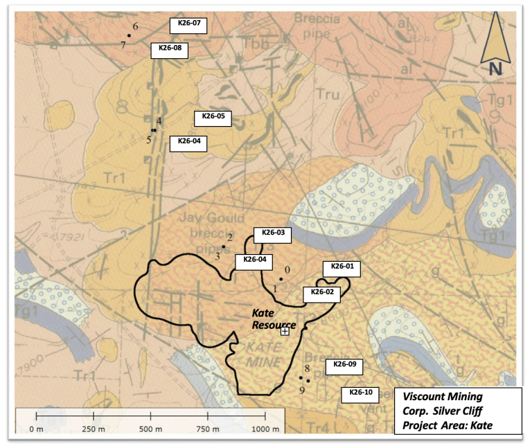 Viscount Mining Drills Visible Silver-Bearing Mineralization Across First Three Holes at the Kate Resource in Silver Cliff